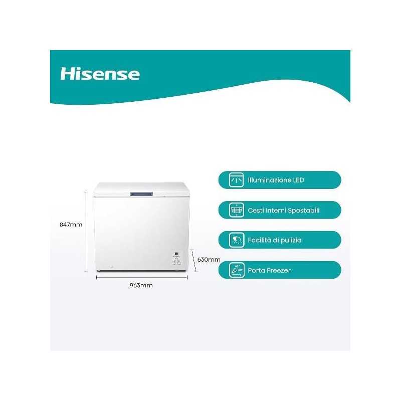 NUOVO MODELLO CONG. ORIZZ. 248L Hisense Cod. FC321D4AWLE Congelatori Orizzontali