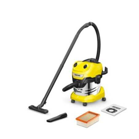 NUOVO MODELLO ASPIRATORE SOLIDO LIQUIDI WD 4 Kaercher Cod. 16282600 Pulizia Superfici Bidoni Aspiratutto