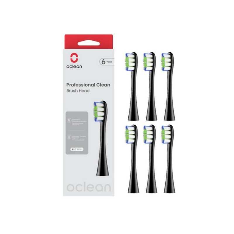 NUOVO MODELLO PROFESSIONAL CLEAN -6 PACK NERO Oclean Cod. C04000277 Igiene Orale Spazzolini Elettrici