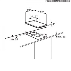 NUOVO MODELLO PIANO GAS DOM EGG3322NVX 29CM 2F Electrolux Cod. 949738236 Piani Cottura A Gas