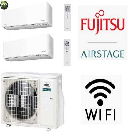 GARANZIA ITALIA ULTIMA VERSIONE Condizionatore R32 Fujitsu Dual Split 9000 + 12000 AOEG14KBCA2 ASEH09KMCG ASEH12KMCG