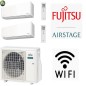 GARANZIA ITALIA ULTIMA VERSIONE Condizionatore R32 Fujitsu Dual Split 9000 + 9000 AOEG14KBCA2 2x ASEH09KMCG